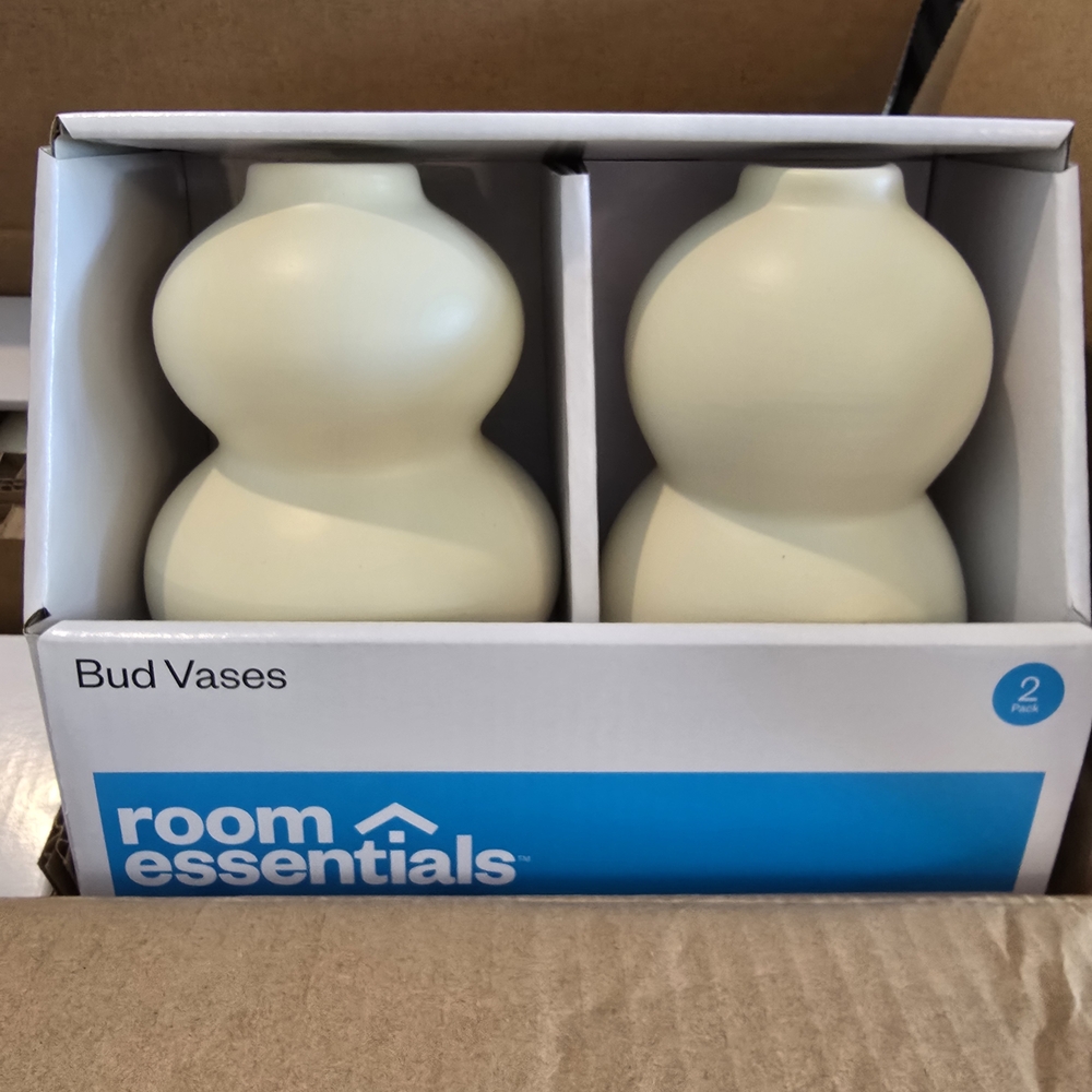 Room Essentials Ivory Double Bud Vases